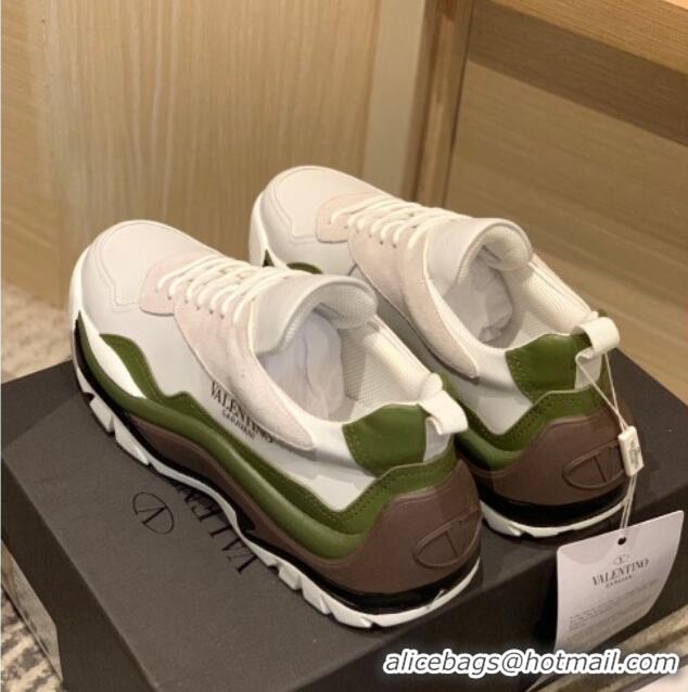 AAAAA Valentino Gumboy Calfskin Sneakers White/Green 032645