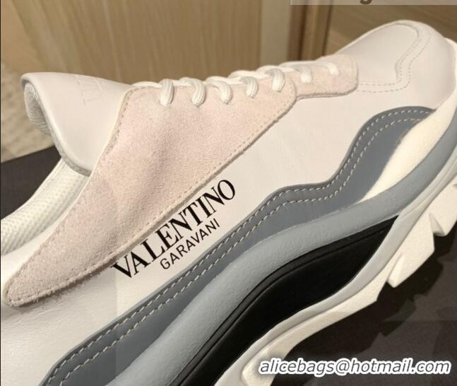 Duplicate Valentino Gumboy Calfskin Sneakers White/Grey 032646