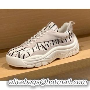 Super Quality Valentino Gumboy VLTN Print Calfskin Sneakers White/Black 032651