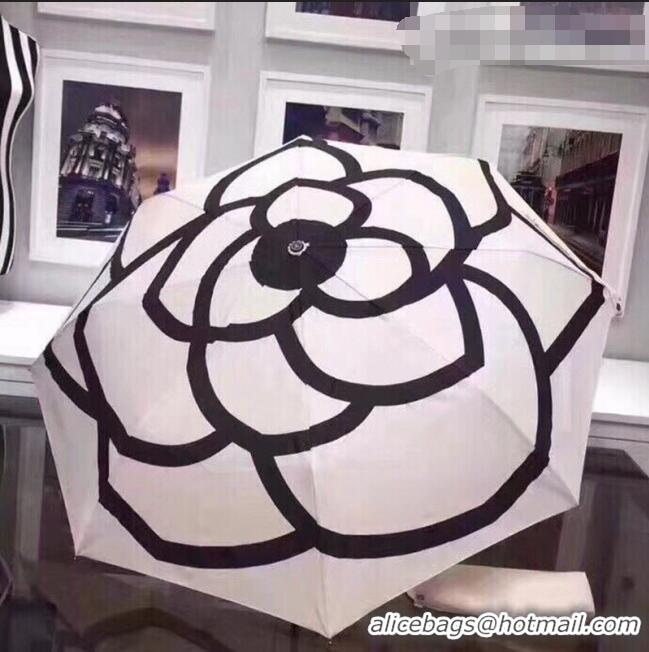 Buy Inexpensive Chanel Camellia Umbrella C9111 White 2021