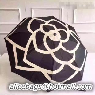 Shop Grade Chanel Camellia Umbrella C9112 Black 2021