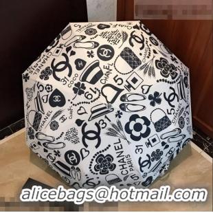 Top Quality Chanel Umbrella C9113 Black/White 2021