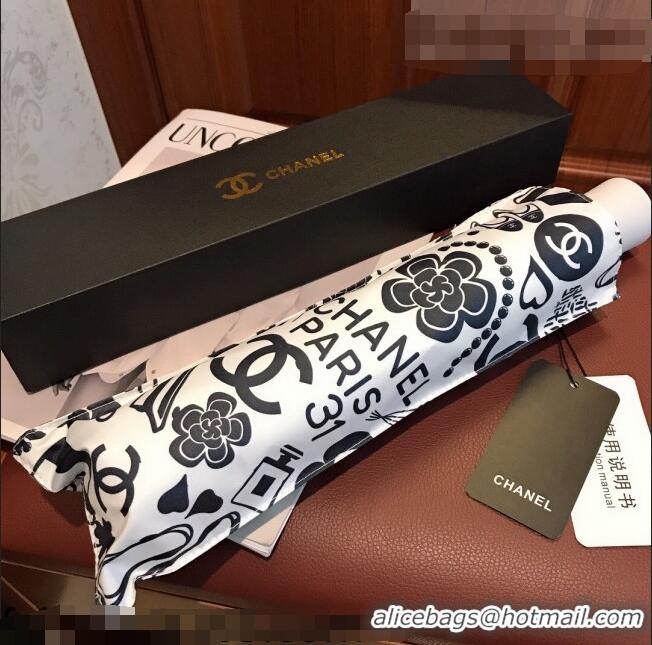 Top Quality Chanel Umbrella C9113 Black/White 2021