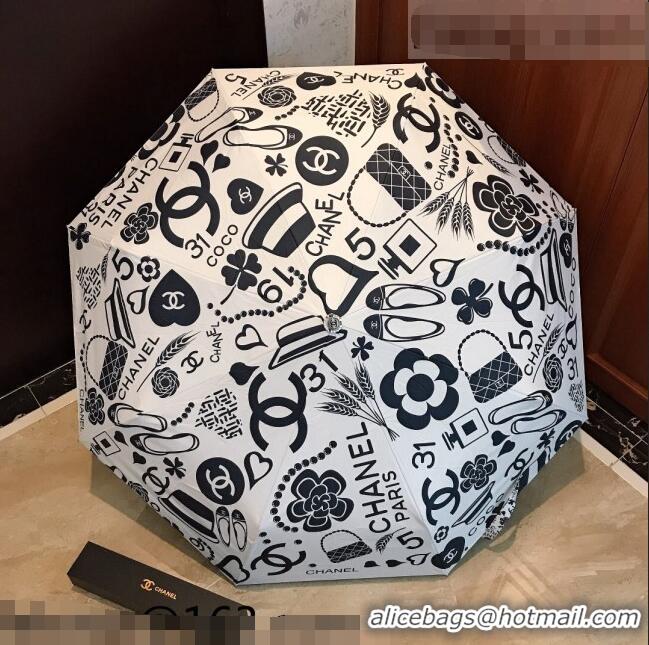 Top Quality Chanel Umbrella C9113 Black/White 2021