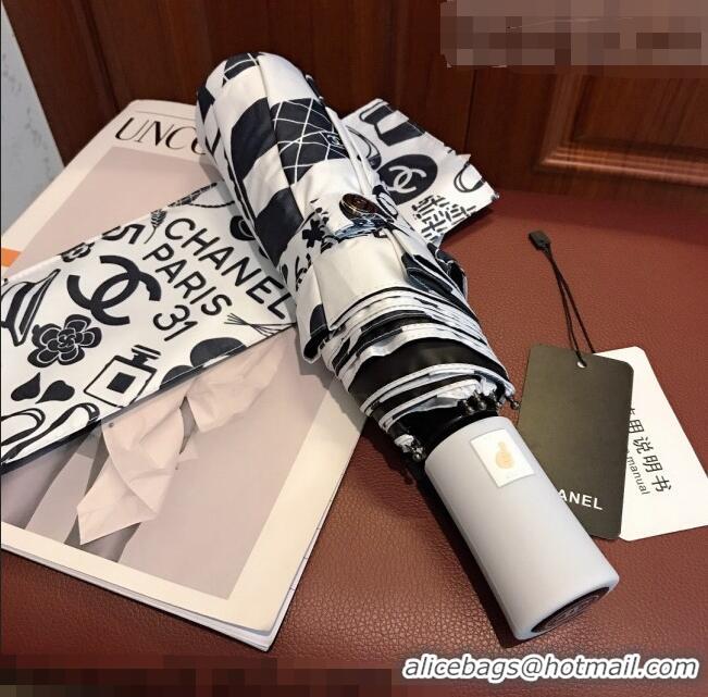 Top Quality Chanel Umbrella C9113 Black/White 2021