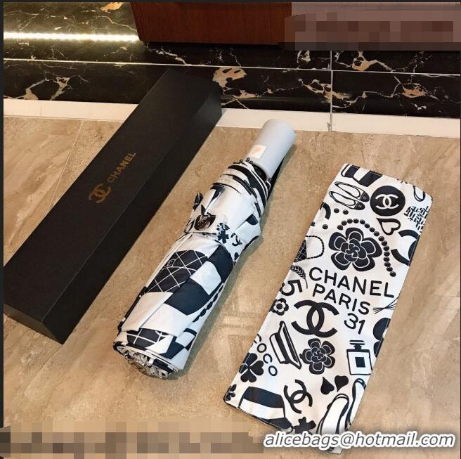 Top Quality Chanel Umbrella C9113 Black/White 2021