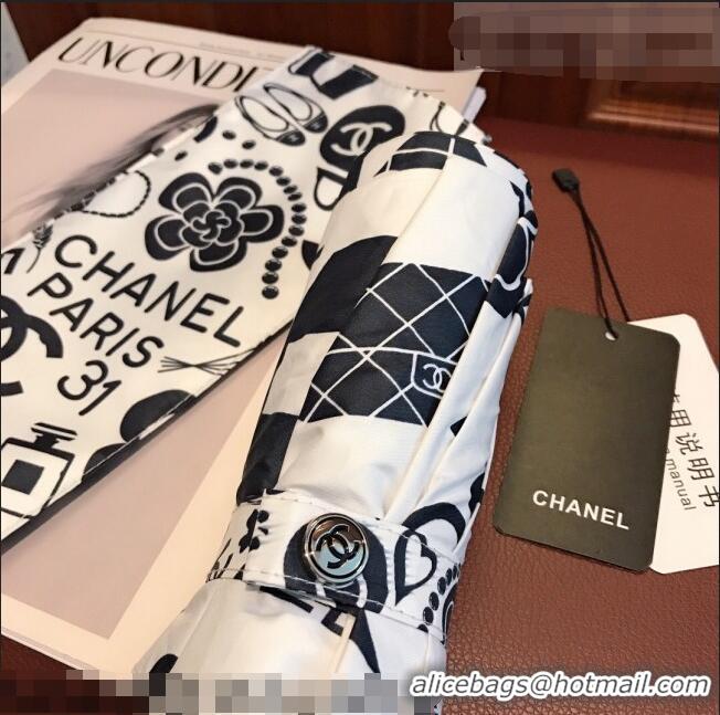 Top Quality Chanel Umbrella C9113 Black/White 2021