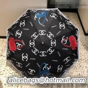 Luxury Discount Chanel Bag Print Umbrella Black C0940 2022