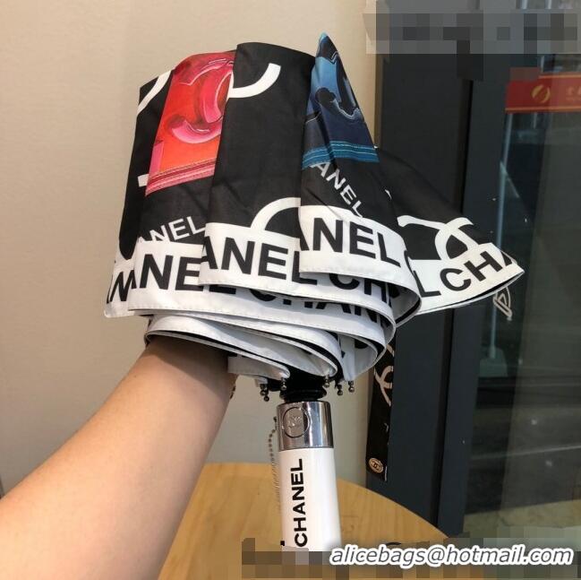 Luxury Discount Chanel Bag Print Umbrella Black C0940 2022