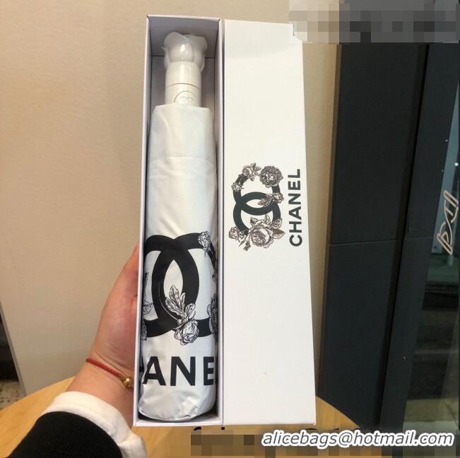 Cheapest AAAAA Chanel Rose Umbrella C0956 White 2022