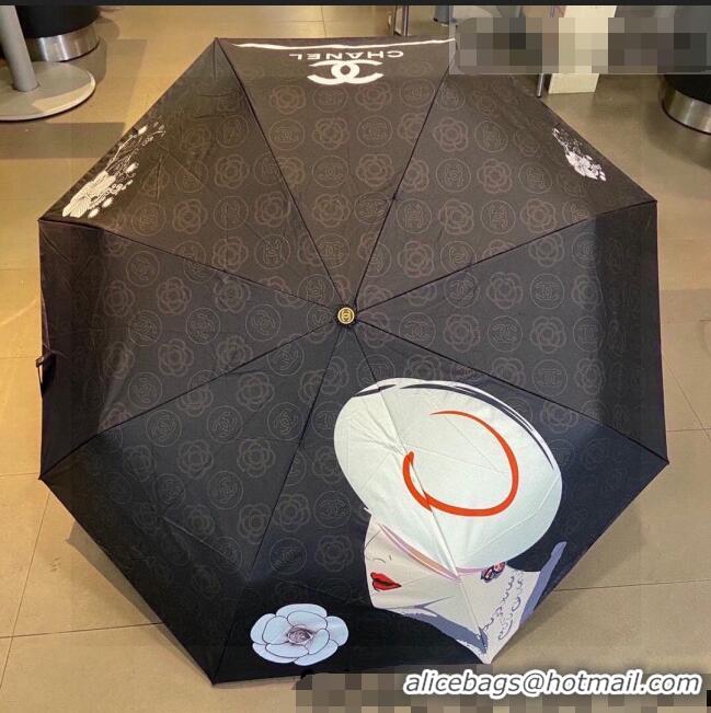 Good Quality Chanel Coco Umbrella C0958 Black 2022