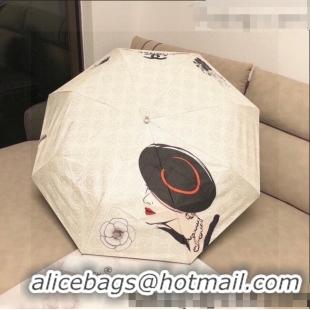 Top Grade Chanel Coco Umbrella C0960 White 2022