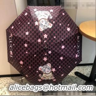 Super Quality Gucci Tiger Umbrella G0967 Black/Pink 2022