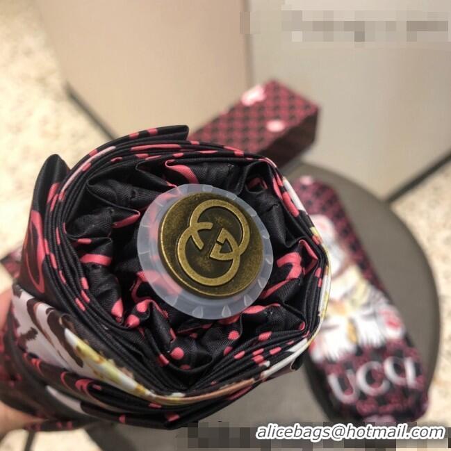 Super Quality Gucci Tiger Umbrella G0967 Black/Pink 2022