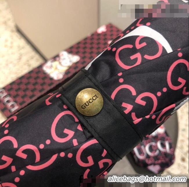 Super Quality Gucci Tiger Umbrella G0967 Black/Pink 2022