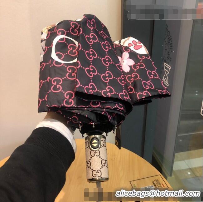 Super Quality Gucci Tiger Umbrella G0967 Black/Pink 2022