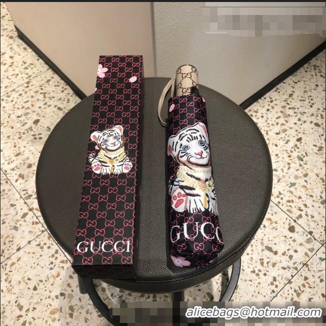 Super Quality Gucci Tiger Umbrella G0967 Black/Pink 2022