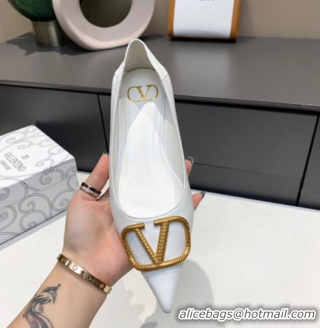 Discount Valentino VLogo Ballet Flat White 032654