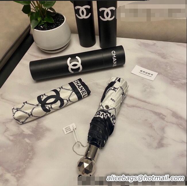 Top Grade Chanel CC Umbrella C1003 White/Black 2022