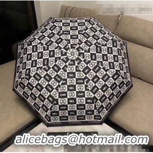 Super Quality Chanel Logo Check Umbrella C1004 Black/White 2022