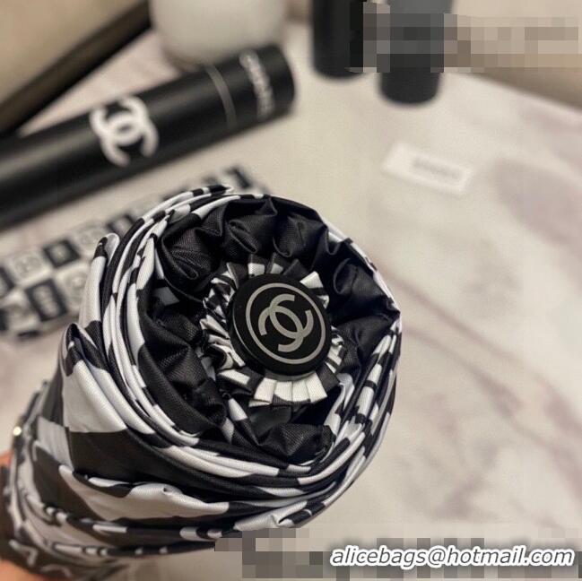 Super Quality Chanel Logo Check Umbrella C1004 Black/White 2022