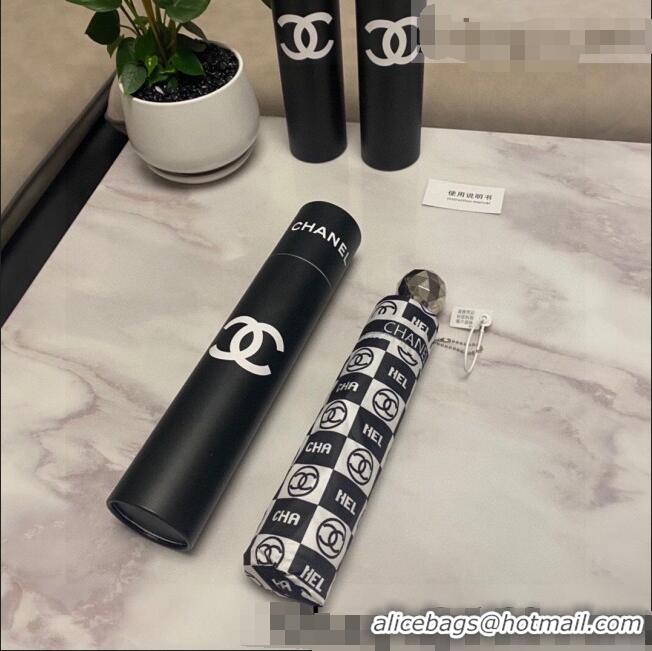 Super Quality Chanel Logo Check Umbrella C1004 Black/White 2022