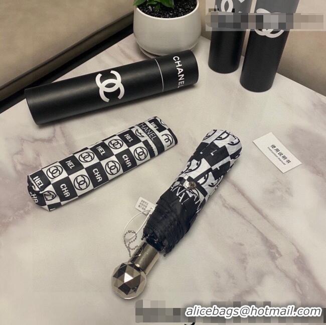 Super Quality Chanel Logo Check Umbrella C1004 Black/White 2022