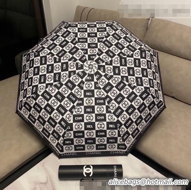 Super Quality Chanel Logo Check Umbrella C1004 Black/White 2022