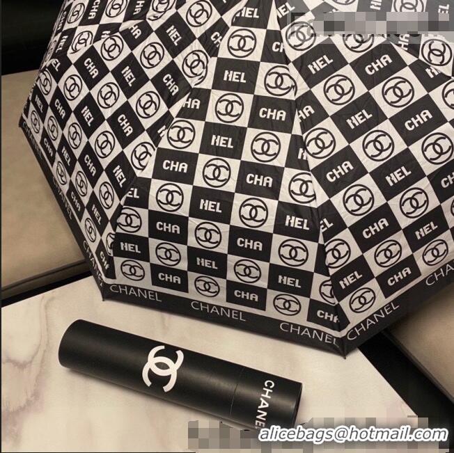 Super Quality Chanel Logo Check Umbrella C1004 Black/White 2022