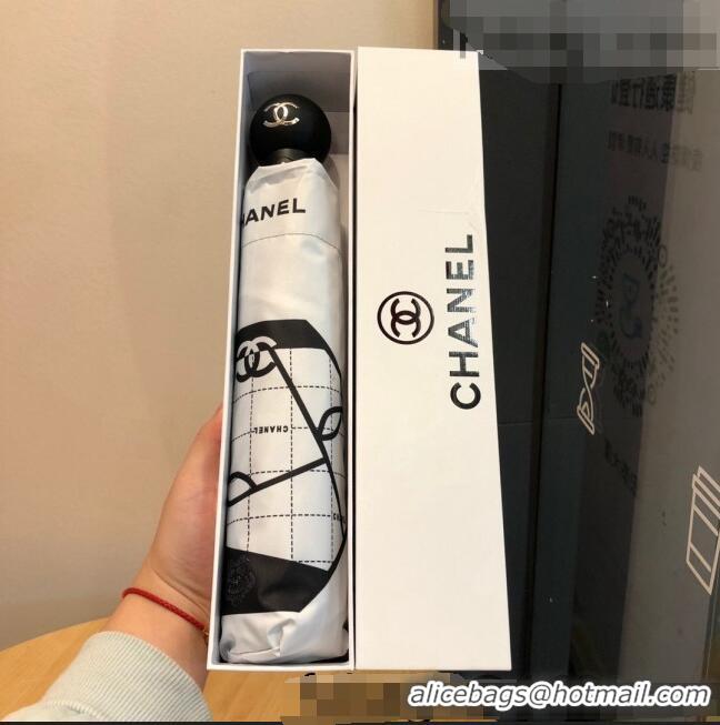 Buy Low Cost Chanel Camellia Umbrella C1007 White 2022