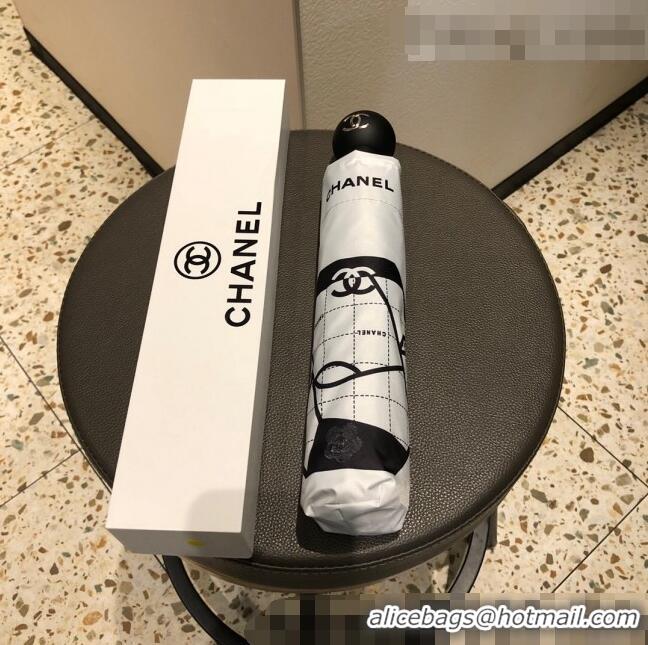 Buy Low Cost Chanel Camellia Umbrella C1007 White 2022