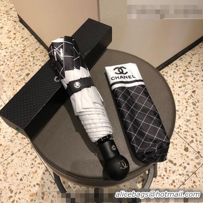 Unique Grade Chanel Check Umbrella C1012 Black 2022