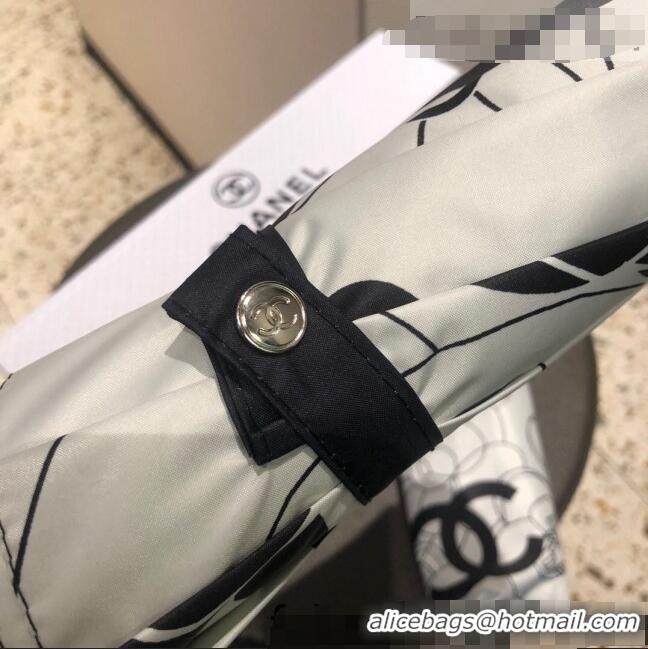 Famous Brand Chanel Camellia Umbrella C1013 White/Black 2022