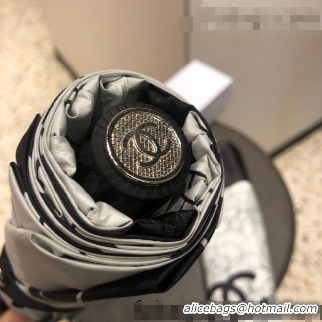 Famous Brand Chanel Camellia Umbrella C1013 White/Black 2022