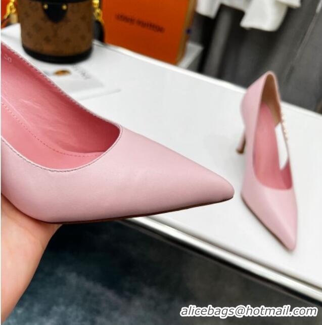 Sophisticated Louis Vuitton Signature Calf Leather Pumps 8.5cm Pink 032311