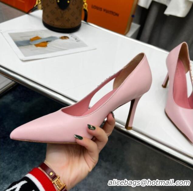 Sophisticated Louis Vuitton Signature Calf Leather Pumps 8.5cm Pink 032311