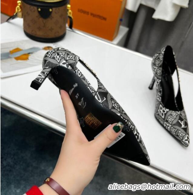 Good Quality Louis Vuitton Signature Since 1854 Pumps 8.5cm Grey 032315