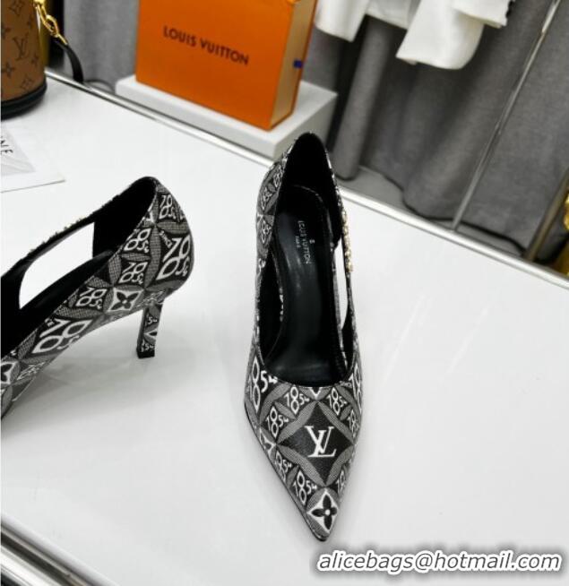 Good Quality Louis Vuitton Signature Since 1854 Pumps 8.5cm Grey 032315