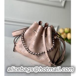 Top Grade Louis Vuitton Mahina Monogram Perforated Bella Bucket Bag M57070 Pearly Pink 2022