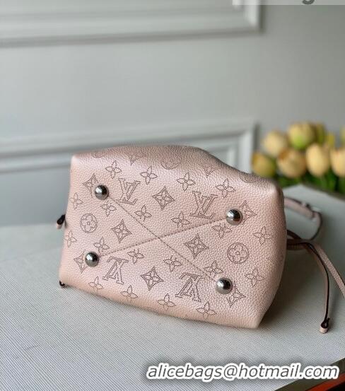 Top Grade Louis Vuitton Mahina Monogram Perforated Bella Bucket Bag M57070 Pearly Pink 2022