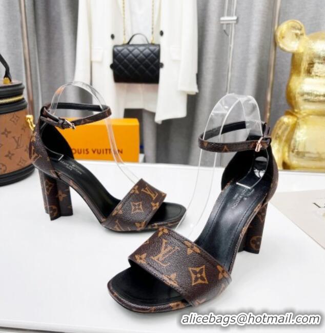 Good Product Louis Vuitton Silhouette Monogram Canvas and Leather Sandals 8cm 032332