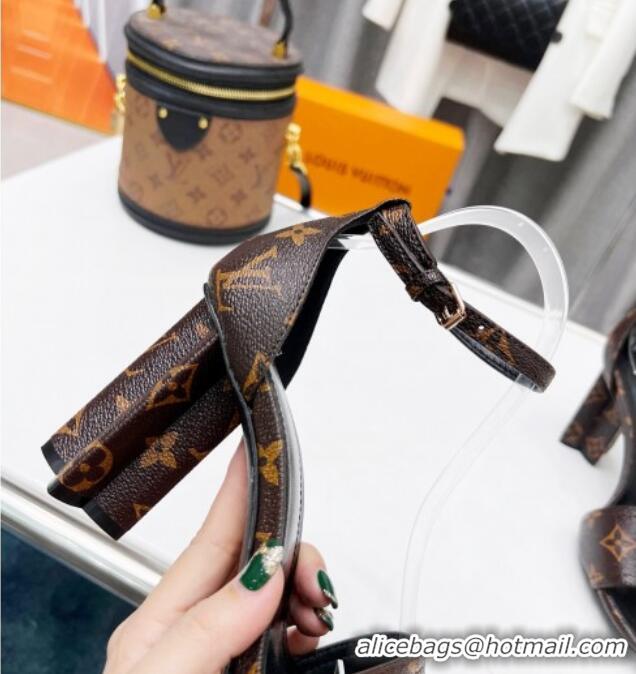 Good Product Louis Vuitton Silhouette Monogram Canvas and Leather Sandals 8cm 032332