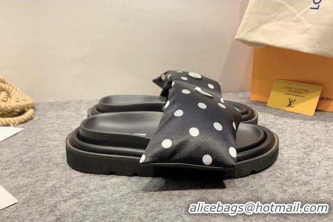 Discount Louis Vuitton Pool Pillow Comfort Dotted Slide Sandals Black 032339