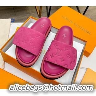 Cheap Price Louis Vuitton Pool Pillow Comfort Monogram Suede Slide Sandals Pink 032342