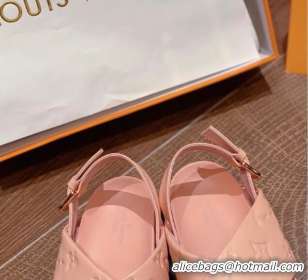 Classic Louis Vuitton Paseo Flat Comfort Crossover Monogram Leather Sandals Pink 032350