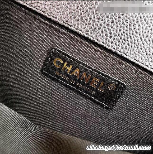 Good Product Chanel Grained Leather Medium Classic Boy Flap Bag A67086 Black/Aged Gold 2022