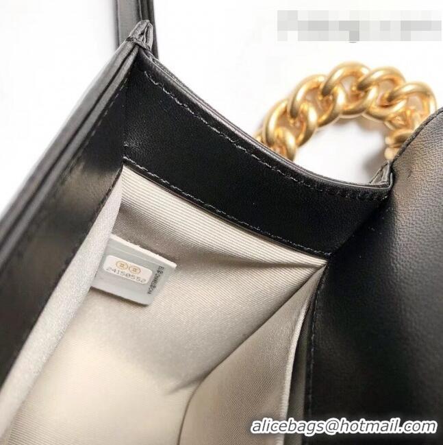 Top Quality Chanel Lambskin Medium Classic Boy Flap Bag A67086 Black/Shiny Gold 2022