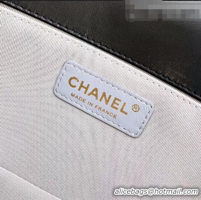 Top Quality Chanel Lambskin Medium Classic Boy Flap Bag A67086 Black/Shiny Gold 2022