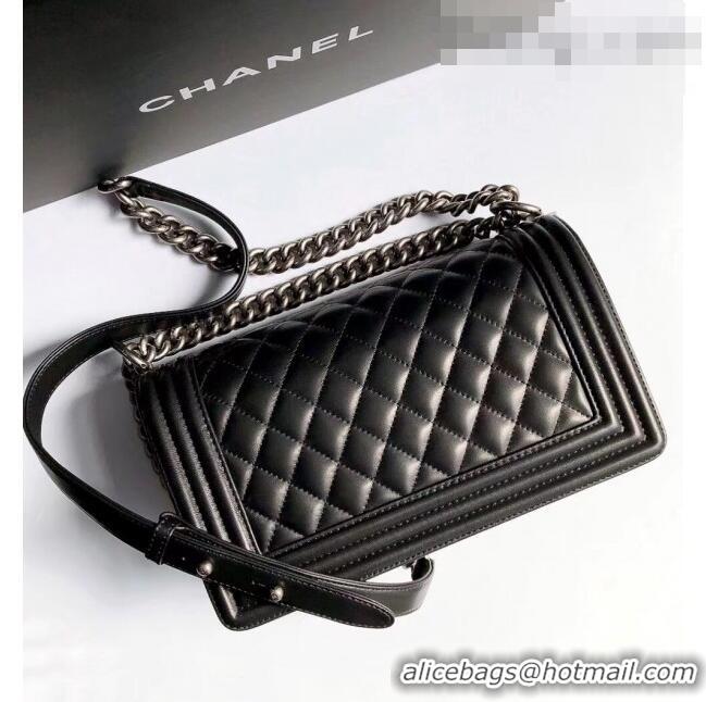 Promotional Chanel Lambskin Medium Classic Boy Flap Bag A67086 Black/Aged Silver 2022