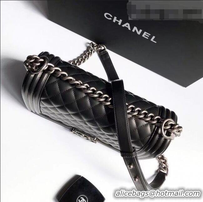 Promotional Chanel Lambskin Medium Classic Boy Flap Bag A67086 Black/Aged Silver 2022